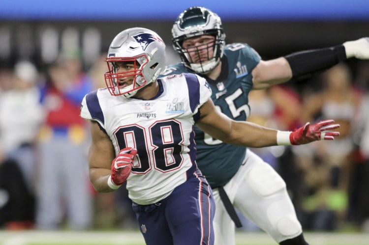 The New England Patriots declined to place a franchise tag on defensive lineman Trey Flowers, a move that would cost the team more than $17 million next season.(AP Photo/Gregory Payan)