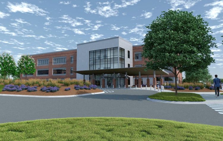 An artist's rendering of Maine Medical Center's planned $59 million medical office in Scarborough.
