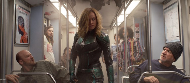 Brie Larson appears in a scene from "Captain Marvel."