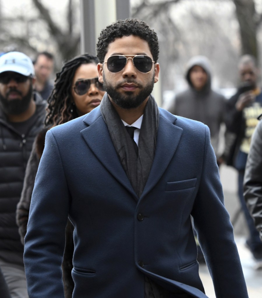 Jussie Smollett arrives at the Leighton Criminal Court Building for his hearing on Thursday in Chicago.