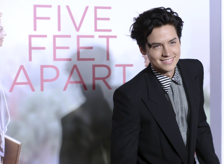 Cole Sprouse arrives at the Los Angeles premiere of "Five Feet Apart."