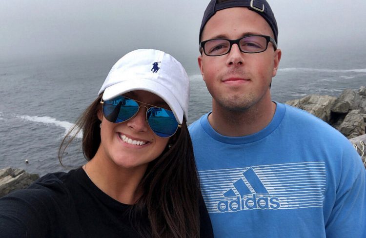 Shawn Mckeough Jr., 23, was killed in Arkansas Friday when he tried to stop an armed robbery. He's a Westbrook native and was stationed at a nearby Air Force base. He posed for this photo with his girlfriend, Sarah Terrano, in May of last year at Portland Head Light.