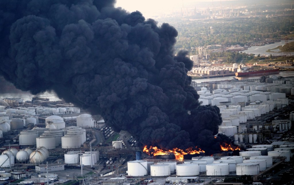 Officials estimated Tuesday that the fire burning at a petrochemical terminal in Deer Park, Texas, will likely go on for another two days.