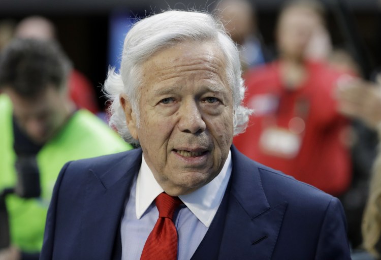 New England Patriots owner Robert Kraft and 14 of the other men charged with soliciting prostitution at a Jupiter day spa want to keep surveillance-camera video that allegedly incriminates the men out of public view.