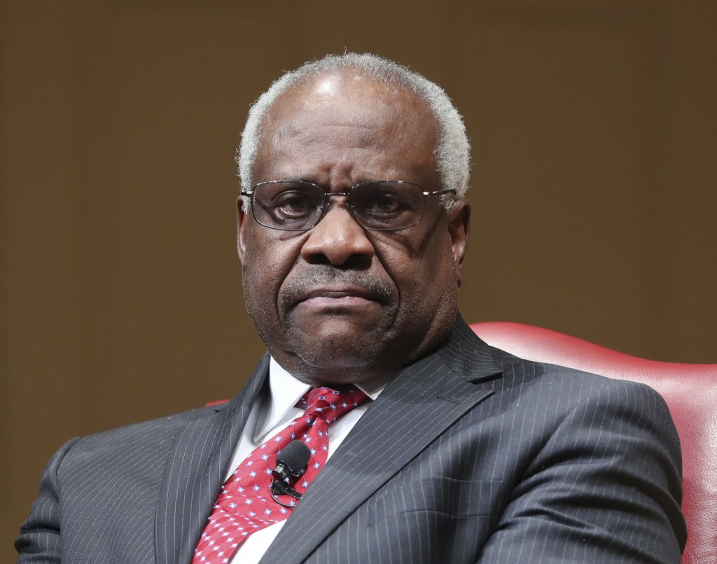 Supreme Court Associate Justice Clarence Thomas appears at an event at the Library of Congress in Washington last year.