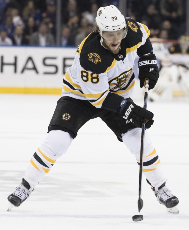 Boston's David Pastrnak's skating was certainly up to speed during Tuesday's win over the Islanders, though his hands are still adjusting following a thumb injury.