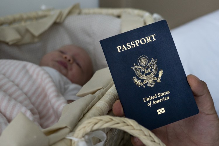 Olga Zemlyanaya's baby, Eva, with her new passport in Florida in January.