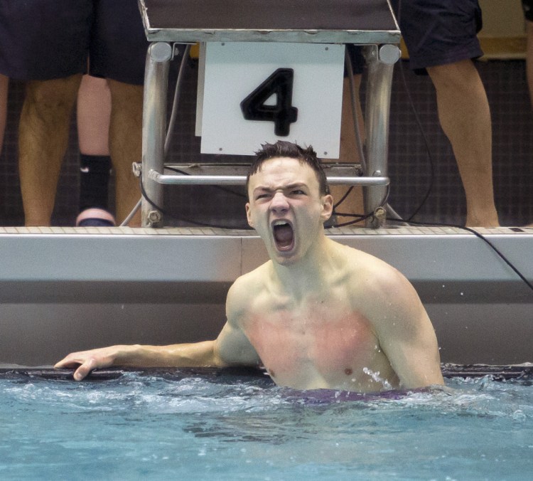 Bangor's Carson Prouty won two events at the Class A state swim meet, but now it's time to focus on the baseball season. Prouty, a left-handed pitcher, helped the Rams win a fifth straight state baseball title last spring.