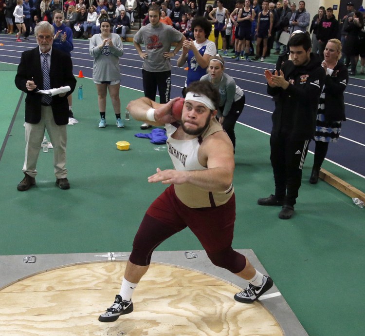 Jason Montano decided not to play football for Thornton Academy in the fall, spending his time instead preparing for the upcoming indoor track and field season. The work proved worthwhile as Montano broke records in the shot put.