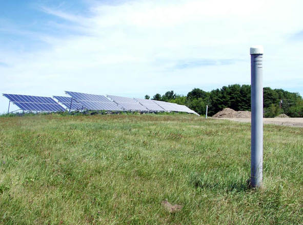 A 115-kilowatt array on Pitcher Road is one of the solar energy projects powering municipal buildings in Belfast.