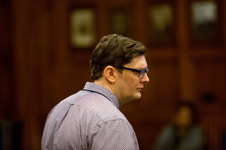 A mistrial was declared in the case of Noah Gaston, shown in February, when Maine's chief medical examiner changed his opinion about the angle of the gunshot that killed Gaston's wife, Alicia Gaston, at their home in 2016.