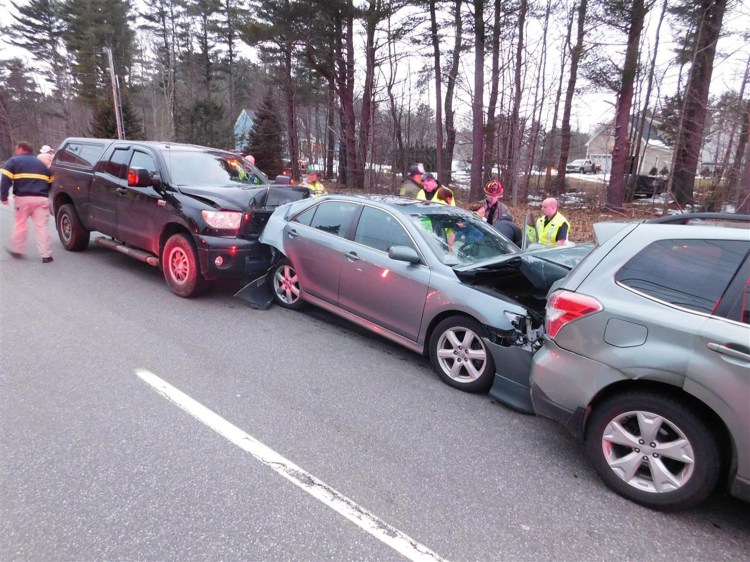 A Wells woman is facing charges in this chain-reaction crash on Old Post Road on Route 1 north in York on Wednesday.