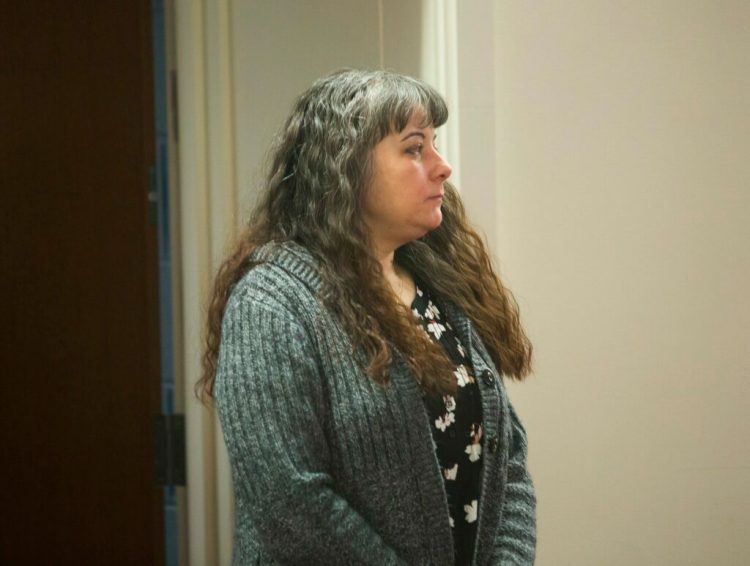 Shawna Gatto, charged with depraved indifference murder in the death of 4-year-old Kendall Chick, appears at the Capital Judicial Center in Augusta on April 2, the second day of her trial.