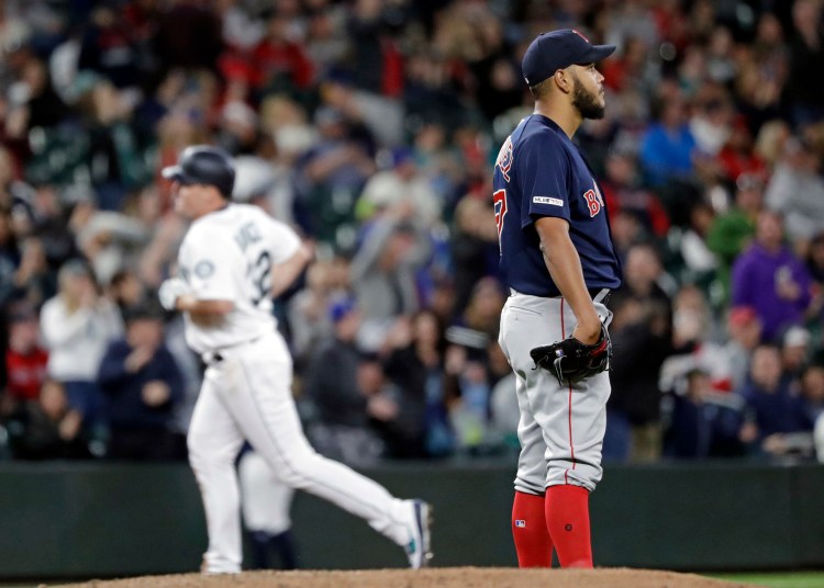 Red Sox pitcher Eduardo Rodriguez struggled in his first start of the season, and so did everyone else in the Red Sox starting rotation.