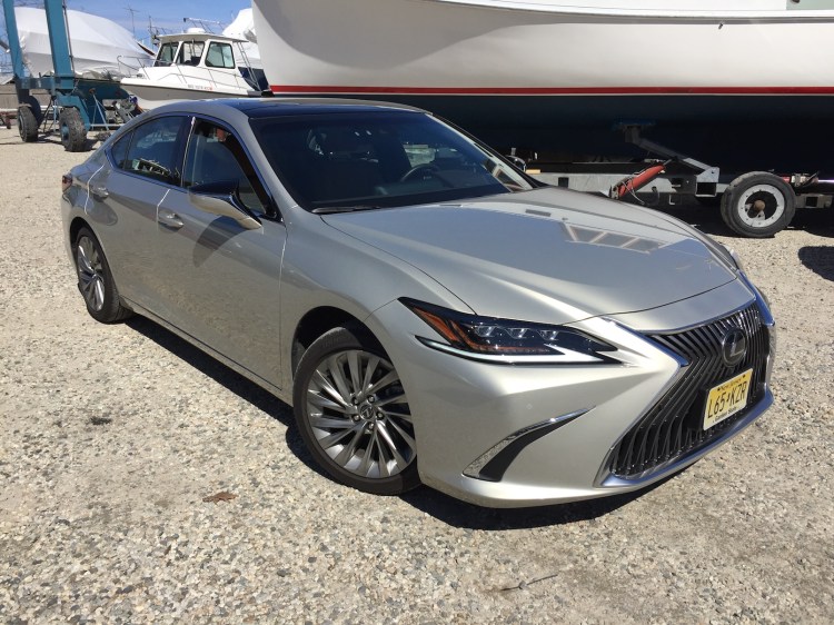 The top Lexus ES shown is $39,600 to start, $53,742 in Ultra Lux trim. Photo by Tim Plouff. Location: Freeport Boatyard.