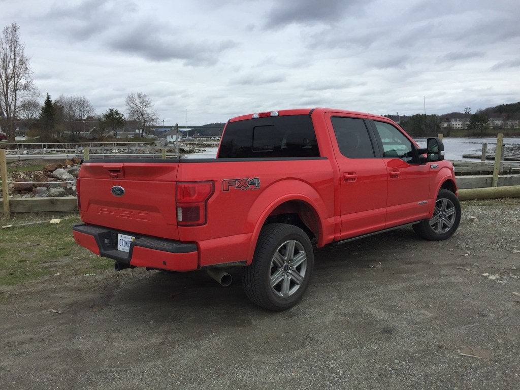 The F-150 in Lariat trim starts at $46,510, and as shown here, exceeds $60,000. Photo by Tim Plouff. Location: Belfast Harbor. 