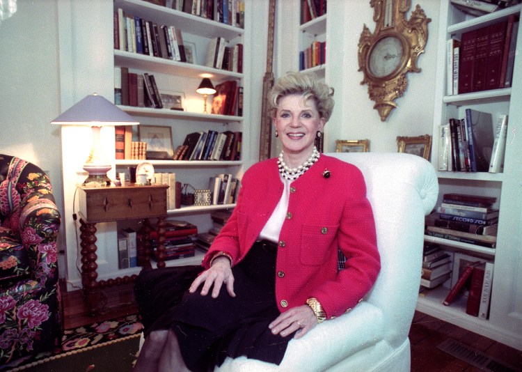 Judith Krantz, poses in an undated file photo during an interview at her home in the Bel Air section of Los Angeles.