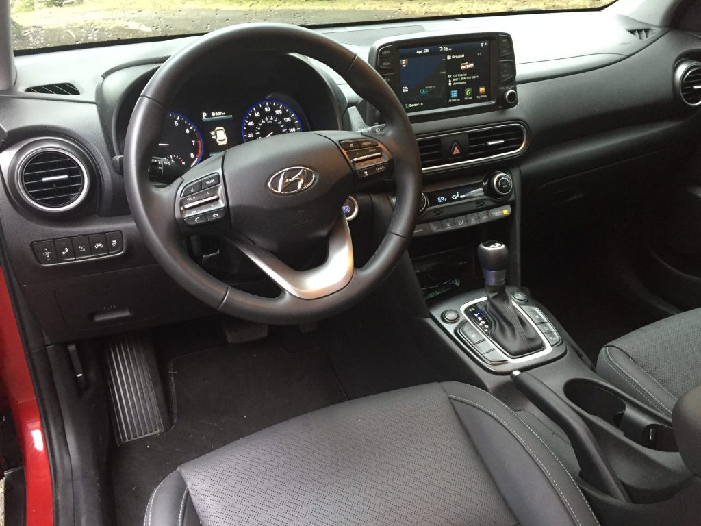 Interior of the Hyundai Kona Ultimate.