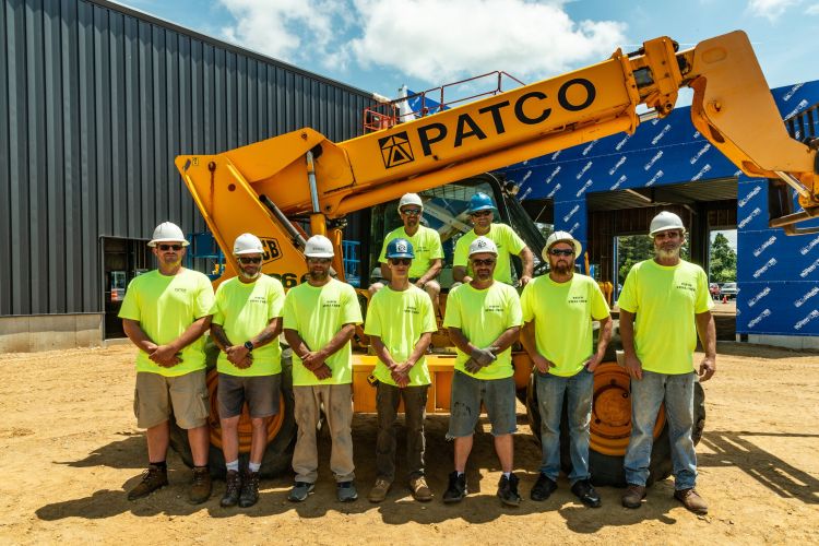 PATCO's Steel Crew poses outside of a construction site. The Sanford-based company has expanded its building and design capabilities alongside the growth of the cannabis industry in Maine.