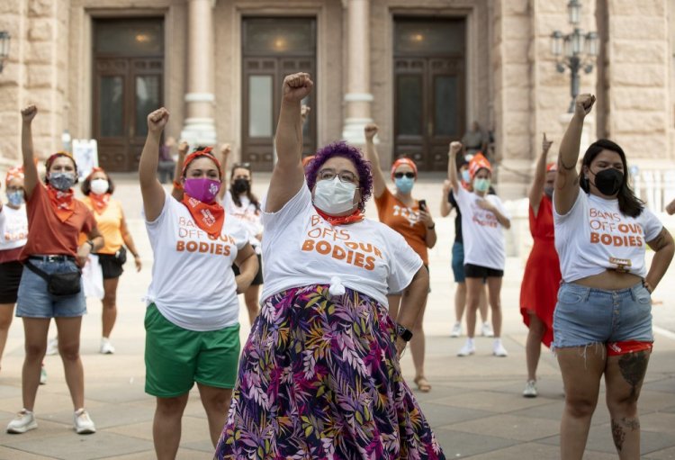 Barbie H. leads a protest Sept. 1 against the six-week abortion ban at the Capitol in Austin, Texas. 

