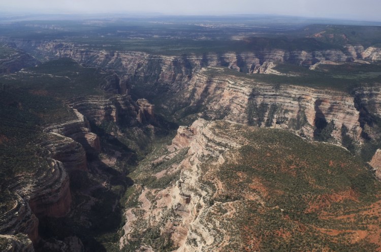 This 2017 aerial photo shows Arch Canyon in the Bears Ears National Monument in Utah.