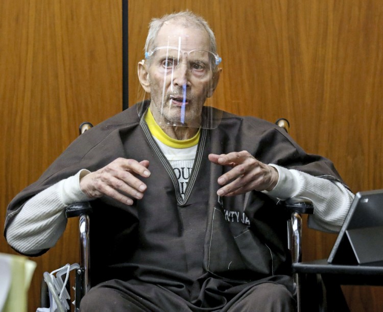 New York real estate scion Robert Durst, 78, shown in court in August, has died in prison after being  sentenced to life in prison without the possibility of parole for the first-degree murder of his best friend Susan Berman. 