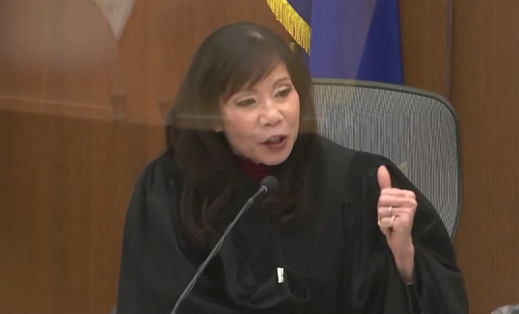 Hennepin County Judge Regina Chu presides over jury selection on Tuesday in the trial of former Brooklyn Center police Officer Kim Potter in the April 11 death of Daunte Wright, at the Hennepin County Courthouse in Minneapolis, Minn. 