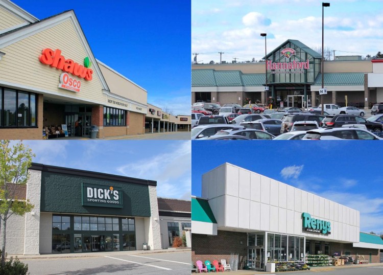 Offered by Malone Commercial Brokers and Bridge 33 Capital, more than 20 properties are available for sale or lease at malls and shopping centers across Maine.