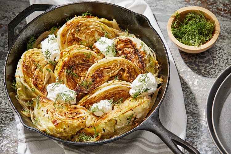 Caramelized Cabbage with Caraway, Dill and Yogurt