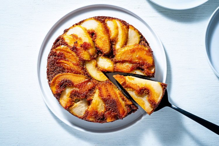 Pear and Toasted Miso Upside-Down Cake adapted from "Cannelle et Vanille Bakes Simple" by Aran Goyoaga.