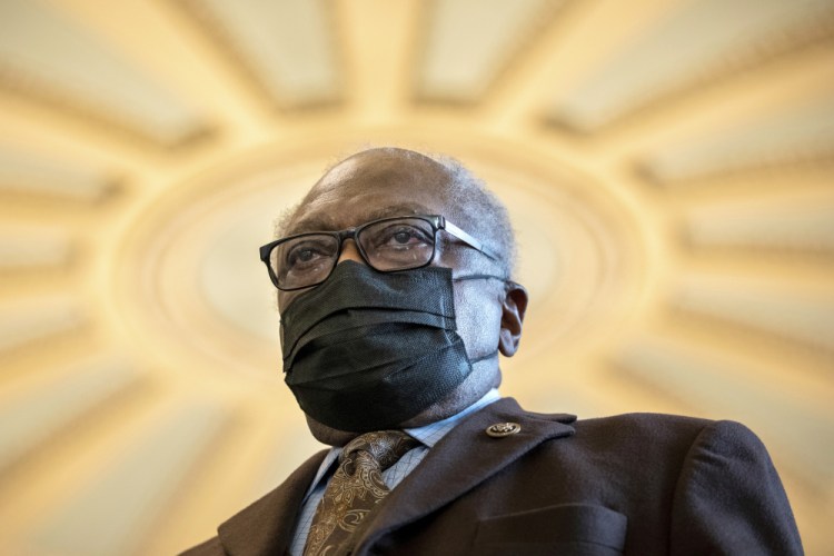 Majority Whip Jim Clyburn, D-S.C., voiced his support of voting rights legislation at the Capitol in Washington on Wednesday. 