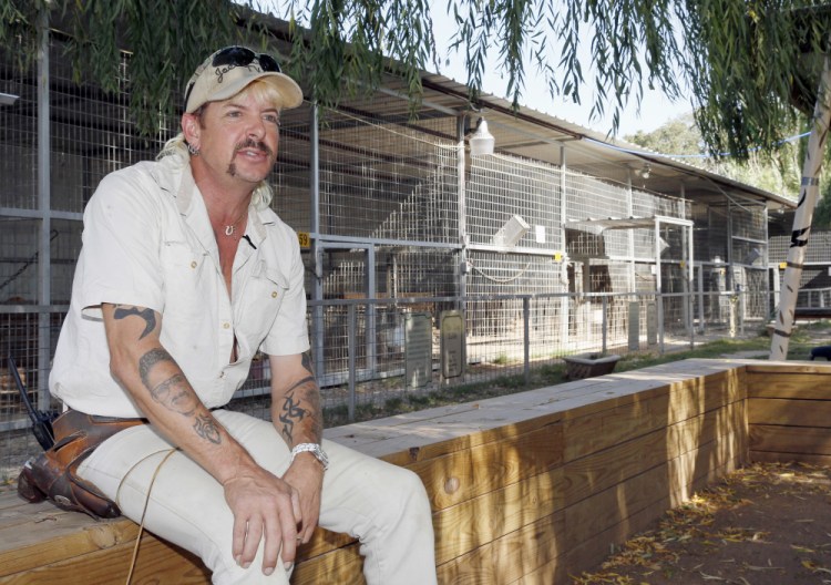 Joseph Maldonado-Passage, shown in 2013, is now in federal prison after a jury convicted him in a murder-for-hire plot involving his chief rival, Carole Baskin. Maldonado is also known as “Tiger King” Joe Exotic. 