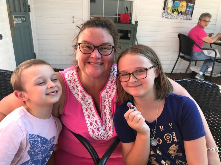 Teresa "Tree" Bandokas is pictured with her kids Emmett, 7, and Marley, 11. Bendokas, a fierce advocate for people in recovery from addiction, died Jan. 5 from complications of liver disease. She was 42.