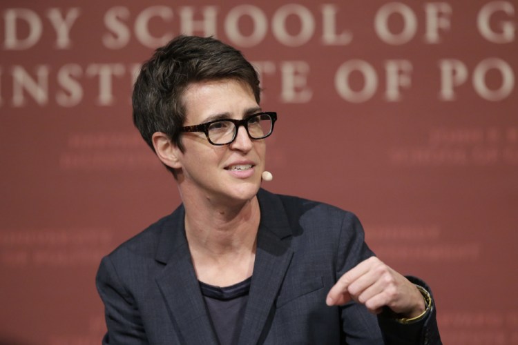 MSNBC television anchor Rachel Maddow told her audience she is going on hiatus until April to work on a pair of projects. 