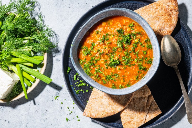 Persian-Style Tomato and Lentil Soup