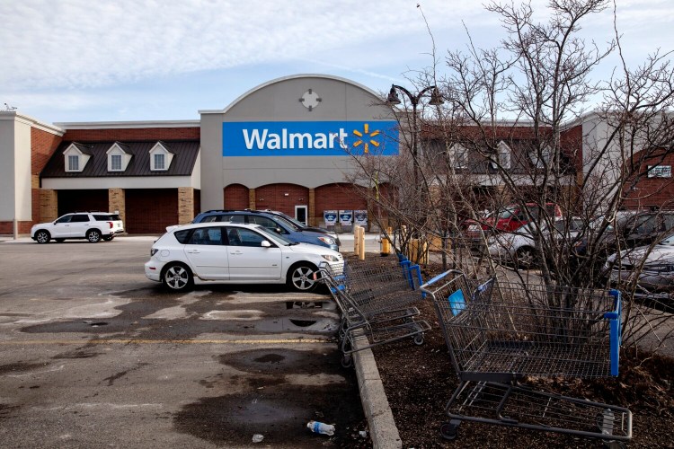 The Walmart in Scarborough. Large retailers’ practice of citing other large but empty stores to justify lower property valuations is costing Maine communities hundreds of thousands of dollars, officials say.