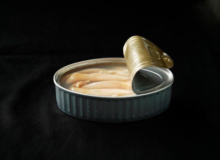 Razor clams in brine, imported from Spain, are part of a new wave of gourmet tinned seafood. 