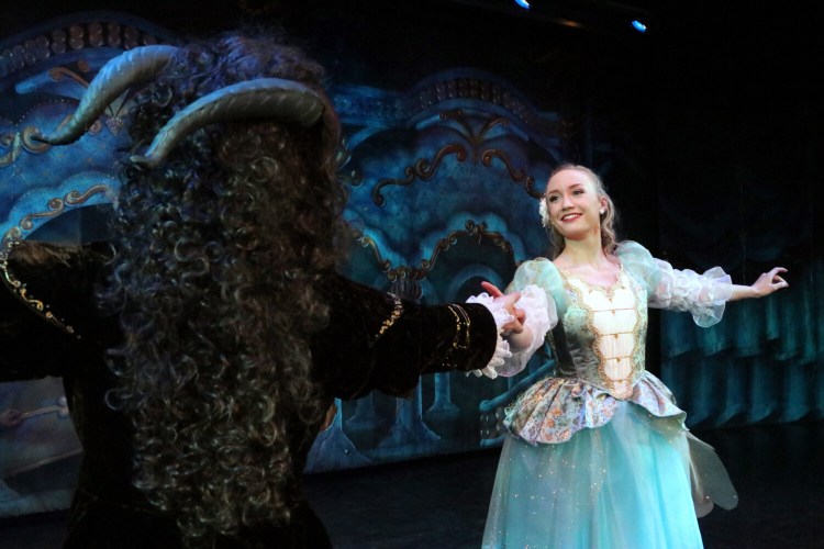 Michael Hamilton as The Beast and Julia Lopez as Belle in Maine State Ballet's "Beauty and the Beast."