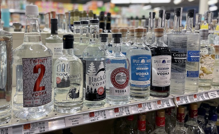 No shortage of Maine vodka options. Check out the well-stocked local vodka shelf at Bow Street Market in Freeport. 