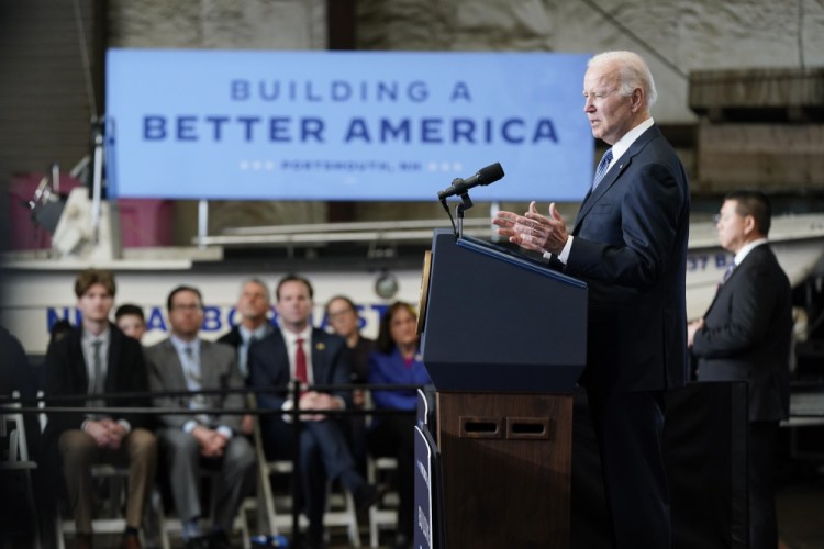 President Biden speaks about his infrastructure agenda at the New Hampshire Port Authority in Portsmouth, N.H., on April 19. Infrastructure has been a rare source of bipartisan unity.