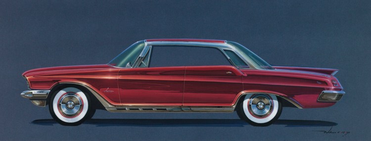 Rod Williams' illustration of a DeSoto will be part of an exhibit at  the Maine Classic Car Museum in Arundel, opening Saturday. Williams, of Biddeford, worked on designs for Chrysler and Ford in the 1950s.