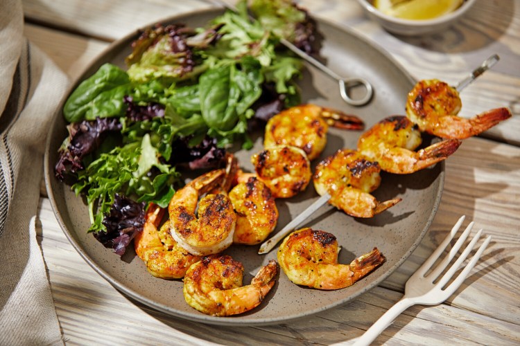 Grilled Shrimp Skewers with Ginger and Turmeric