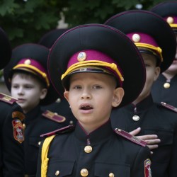 APTOPIX Ukraine School Cadets