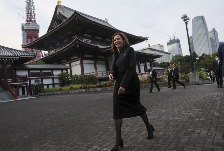 U.S. Vice President Kamala Harris visits Zojoji Temple on Tuesday for former Prime Minister Shinzo Abe's funeral. The U.S. is working to build up its tech relationships with Japan, South Korea and Taiwan and Harris will meet with CEOs on Wednesday.