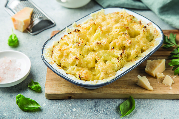 Cauliflower has a high nutrient content and blends smooth, making it a great addition to mac and cheese or substituted for mashed potatoes.