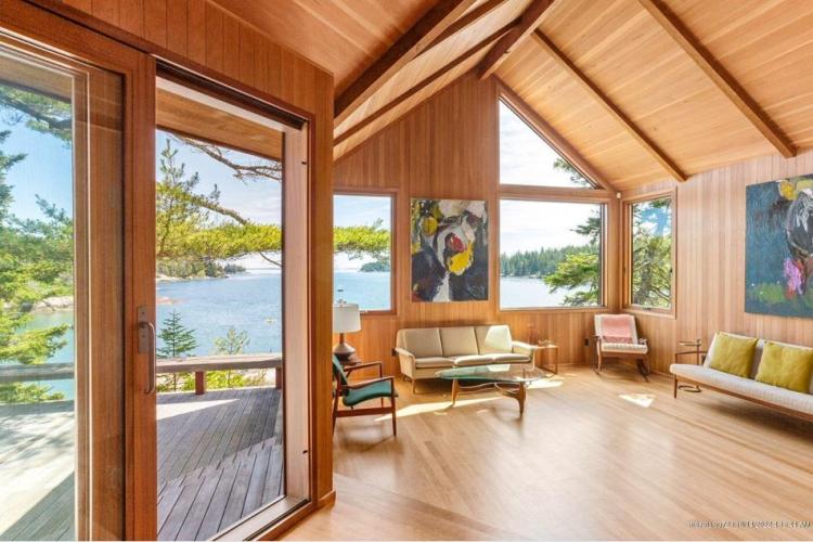 Interior view of 52 Starboard Rock Rd, Vinalhaven. Listed for sale in October, 2022.