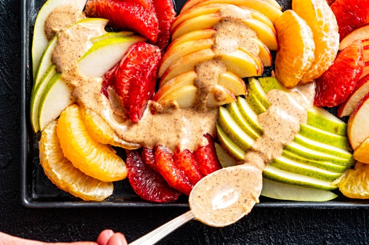 Fruit Salad with Nut Butter Dressing