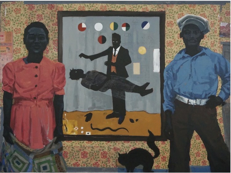 Ransome. Who Should Own Black Art?, 2020, Acrylic and collage on canvas, CMCA Biennial 2023