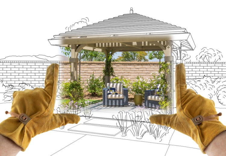 Before meeting with a professional, draw a sketch of your outdoor space, indicating existing plants or hardscape elements to help you visualize your desired changes.