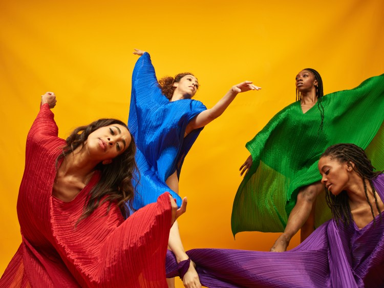 Alvin Ailey American Dance Theater will perform in Portland on April 30, 2024. Pictured are company members C. Stamatiou, S. Daley-Perdomo, K. Campbell, and J. Harris.